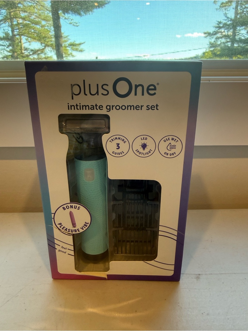 PlusOne Intimate Groomer Set Body Hair Trimmer + Mini Personal Massager Sealed